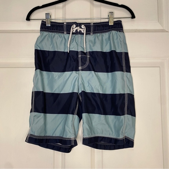 GapKids Blue Stripes Bathing Suit Swim Trunks Lined Size Large 10 - Picture 1 of 7